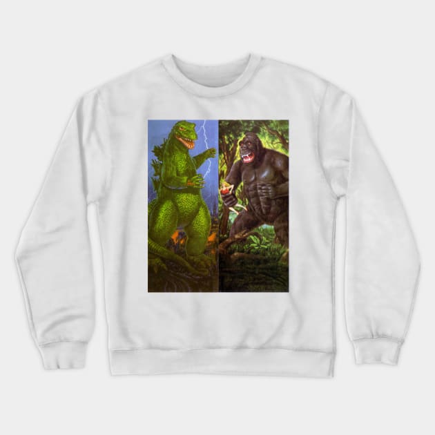 Godzilla v. King Kong Crewneck Sweatshirt by DirtyD